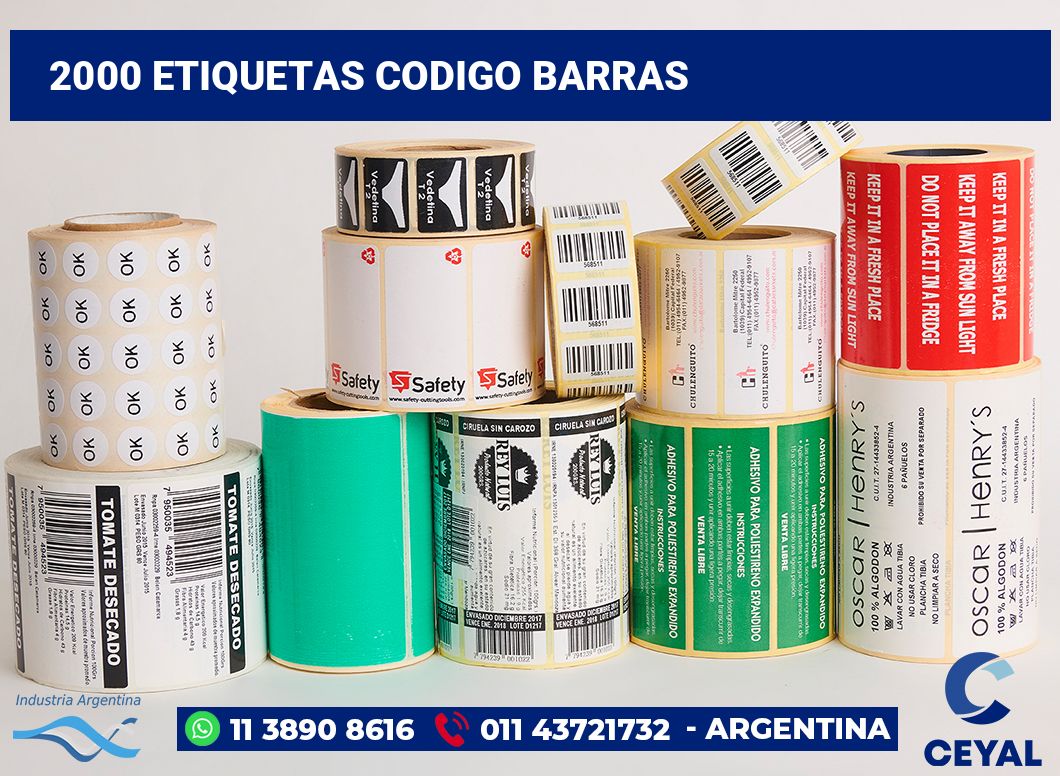2000 Etiquetas codigo barras