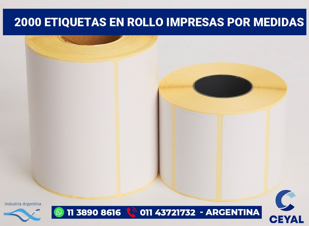2000 Etiquetas en rollo impresas por medidas