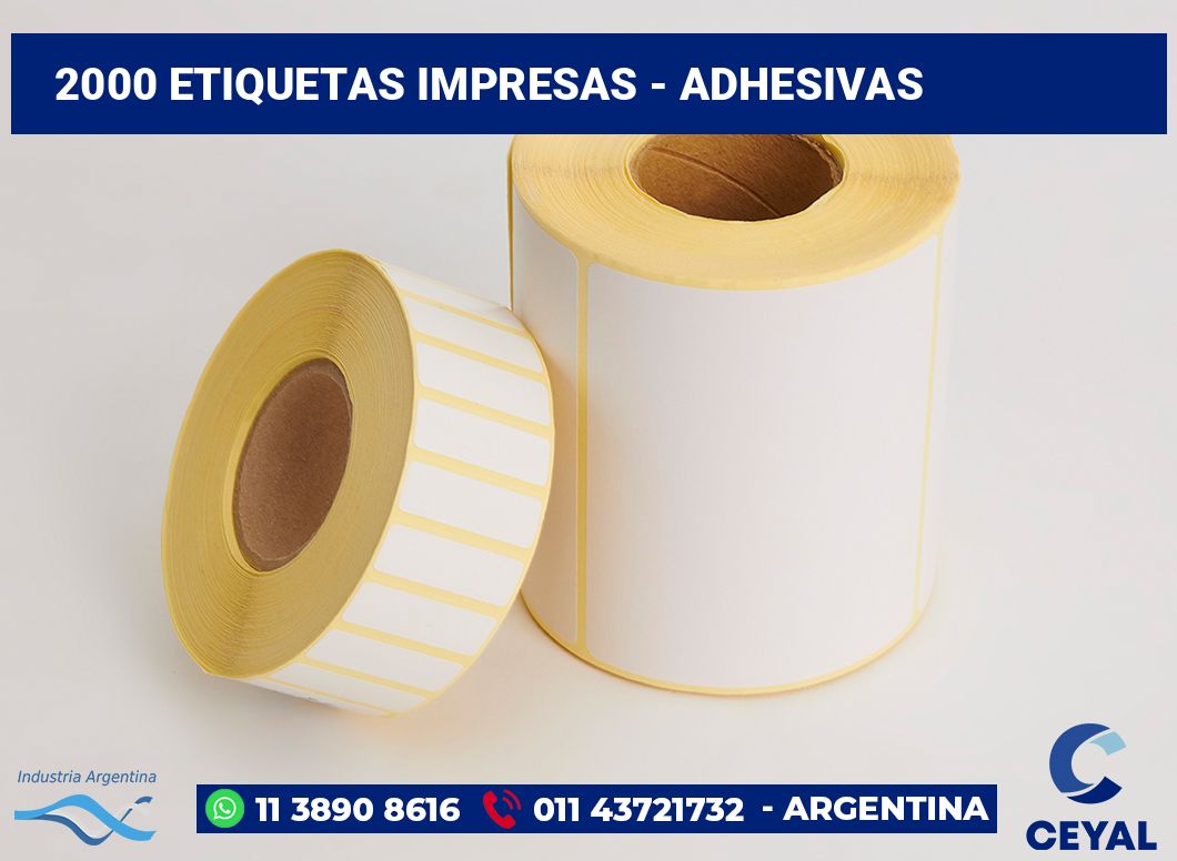 2000 Etiquetas impresas - adhesivas
