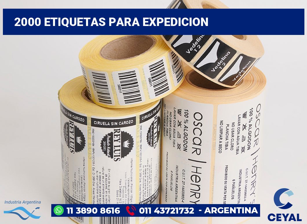 2000 Etiquetas para expedicion
