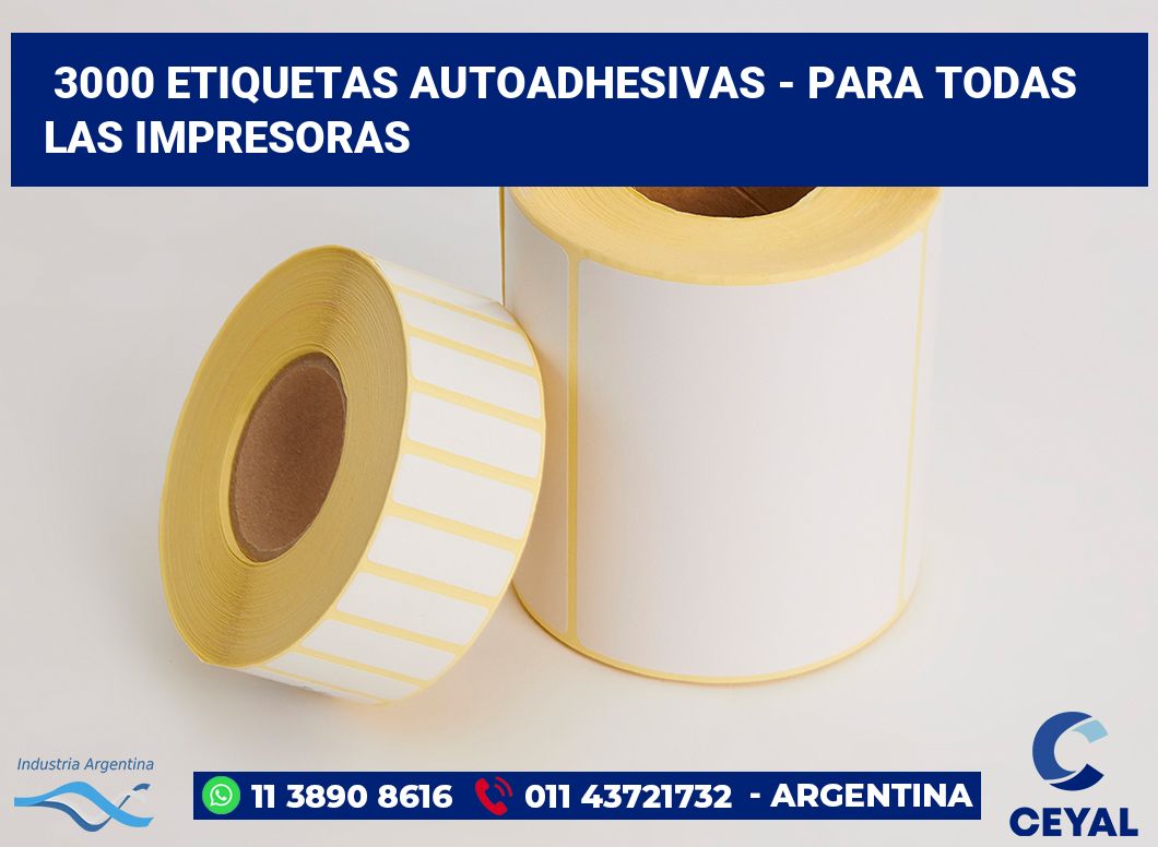 3000 Etiquetas autoadhesivas - para todas las impresoras