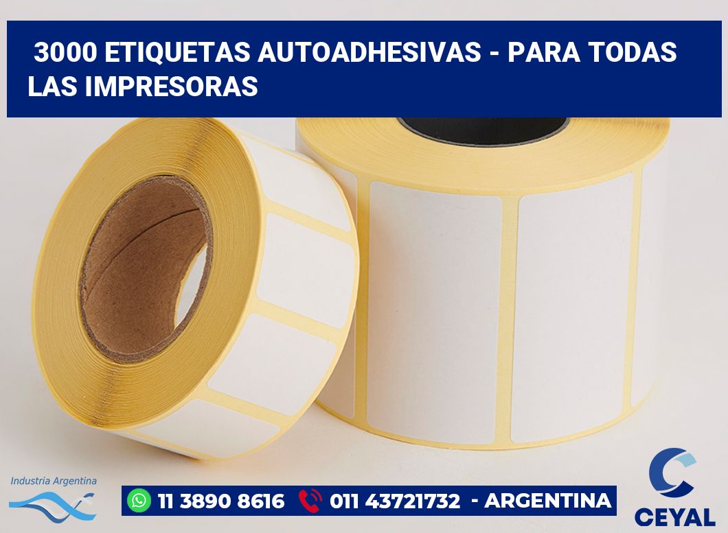 3000 Etiquetas autoadhesivas - para todas las impresoras