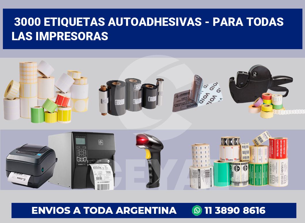 3000 Etiquetas autoadhesivas – para todas las impresoras