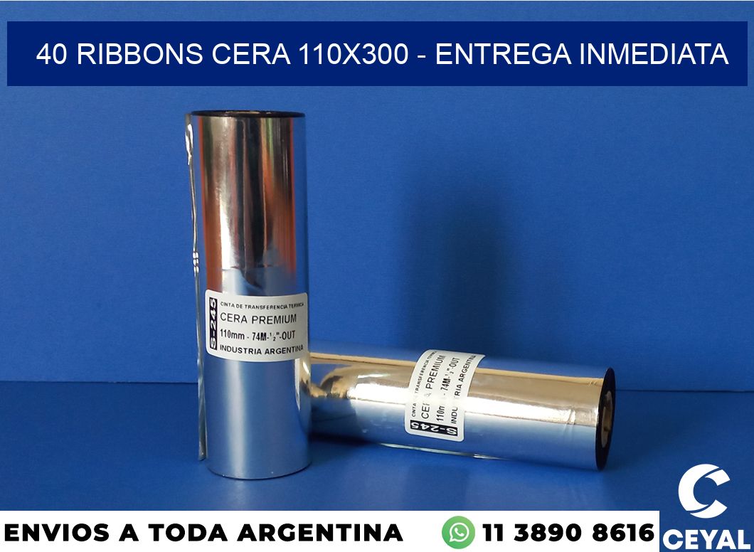 40 Ribbons cera 110×300 – Entrega inmediata