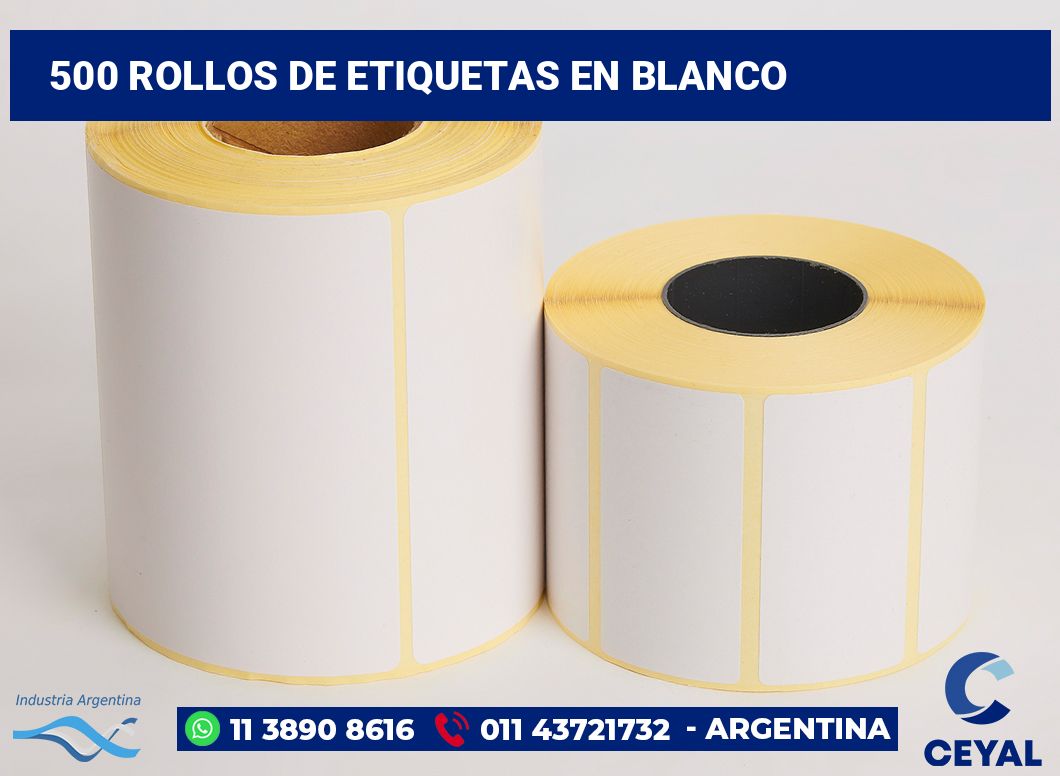 500 Rollos de etiquetas en blanco