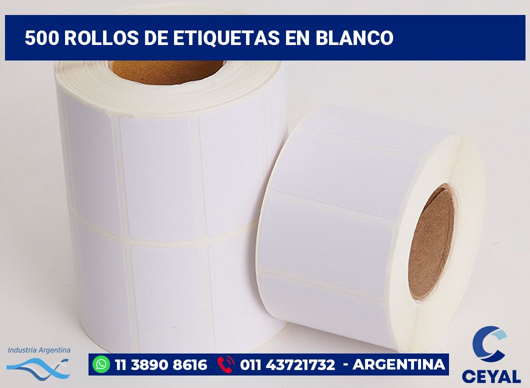 500 Rollos de etiquetas en blanco