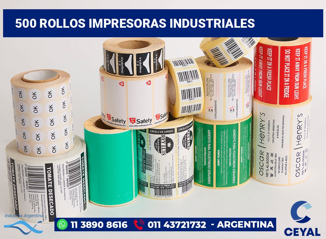 500 Rollos impresoras industriales