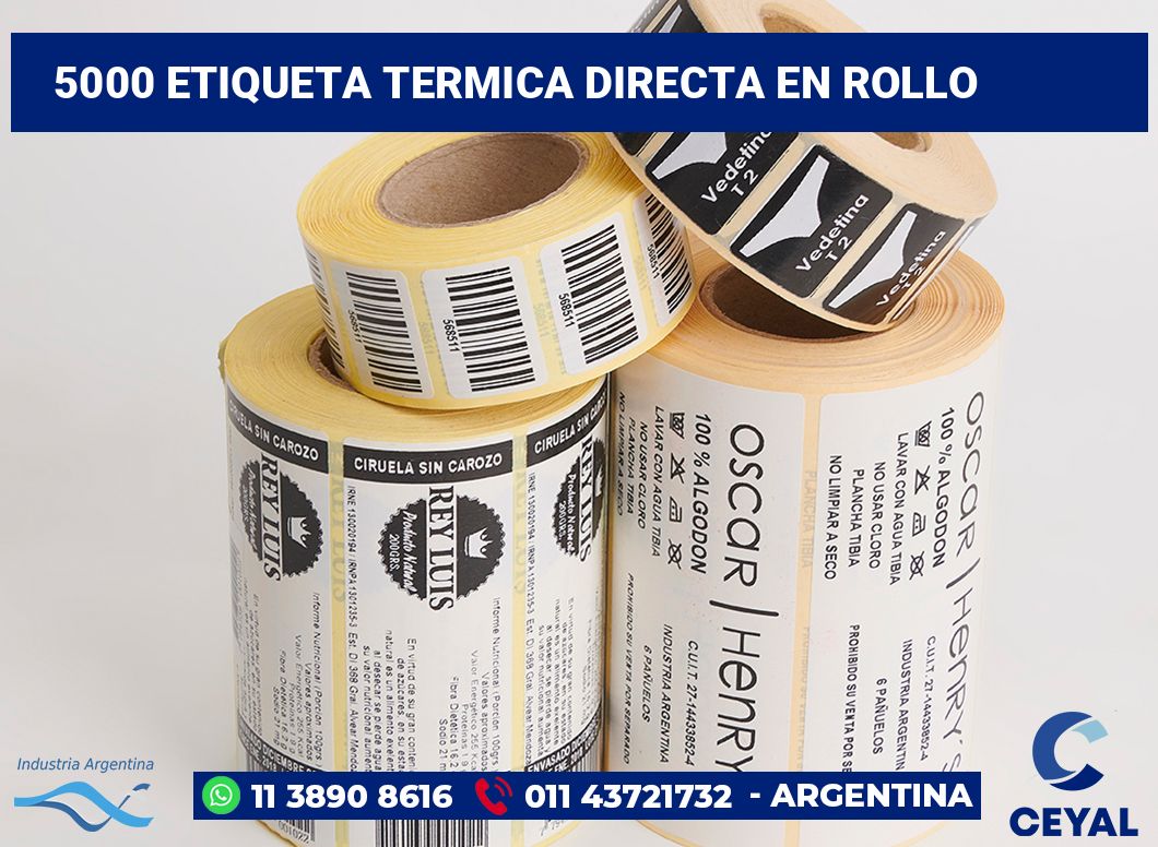 5000 Etiqueta termica directa en rollo