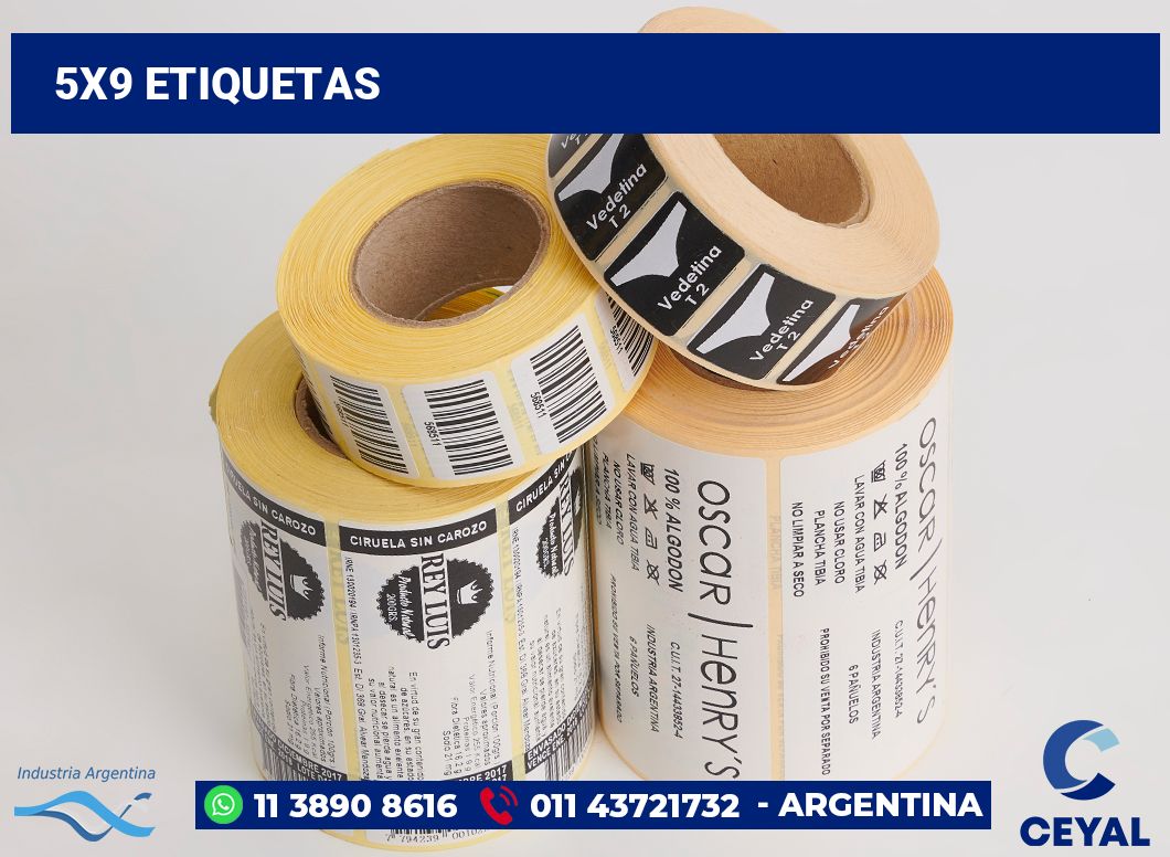 5x9 Etiquetas