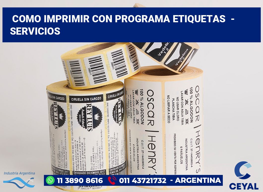 Como imprimir con programa etiquetas  - Servicios