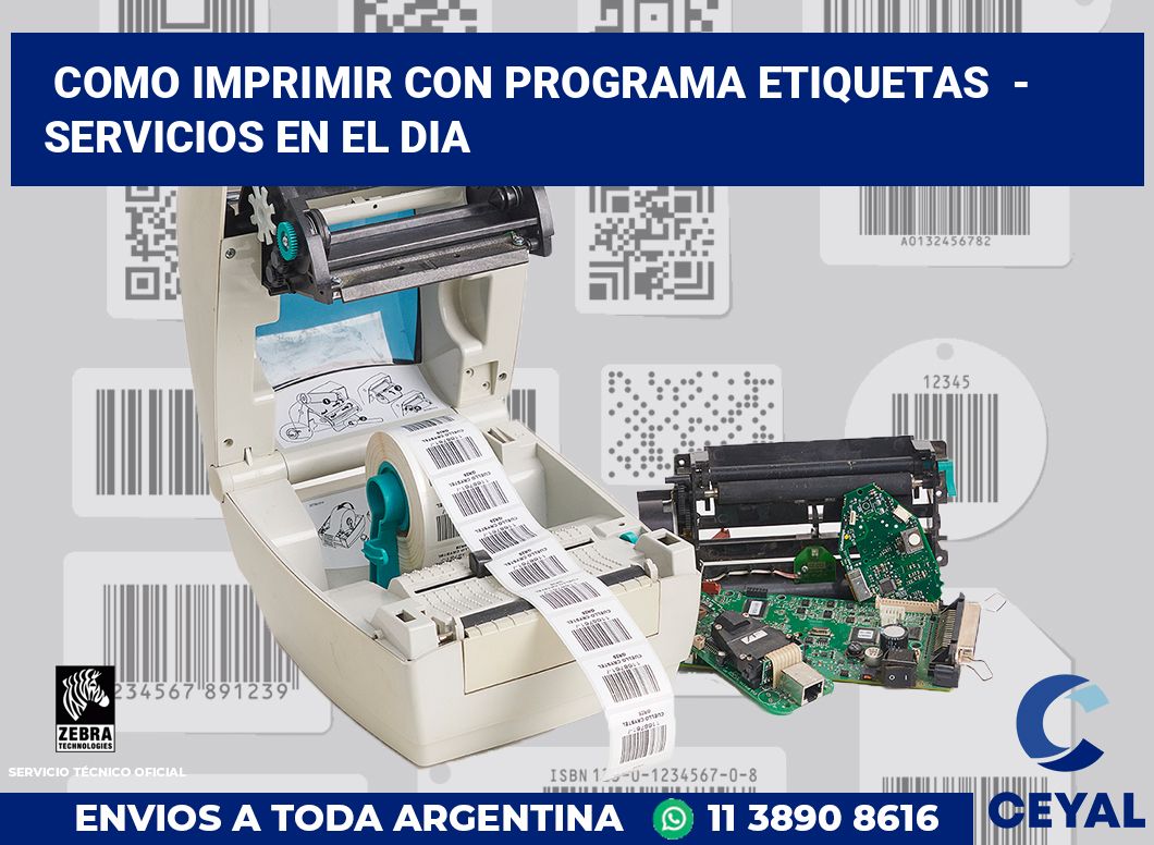 Como imprimir con programa etiquetas  - Servicios en el dia