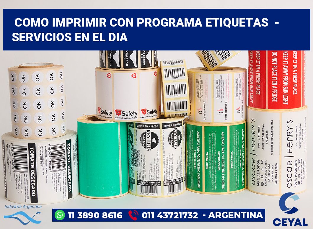 Como imprimir con programa etiquetas  - Servicios en el dia