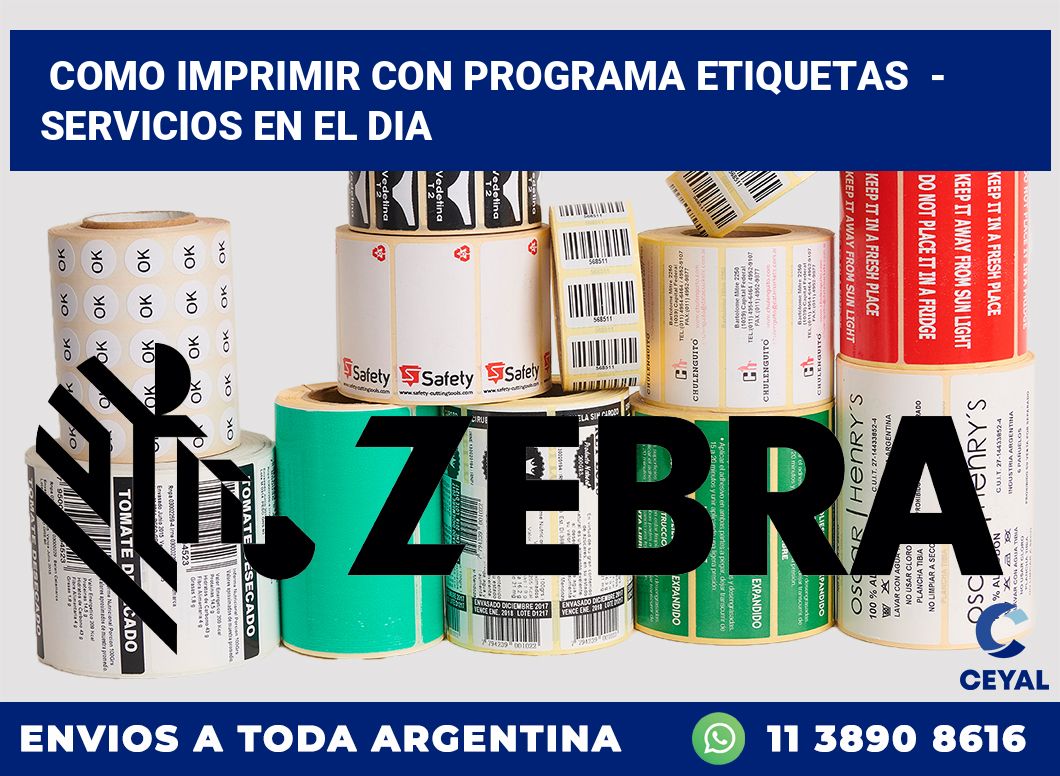 Como imprimir con programa etiquetas  – Servicios en el dia