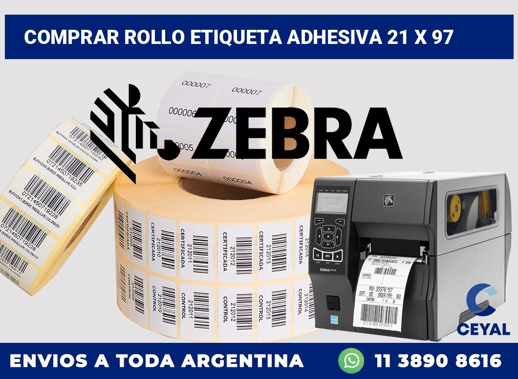 Comprar rollo etiqueta adhesiva 21 x 97