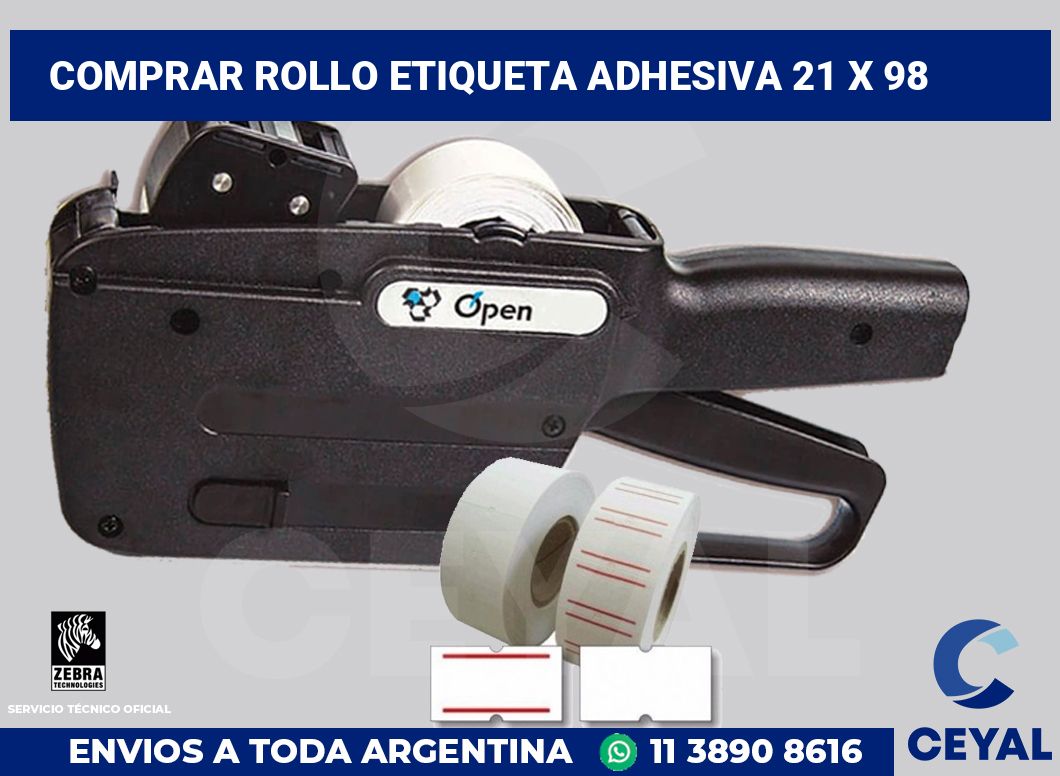Comprar rollo etiqueta adhesiva 21 x 98