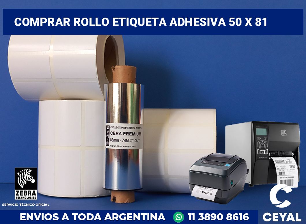 Comprar rollo etiqueta adhesiva 50 x 81