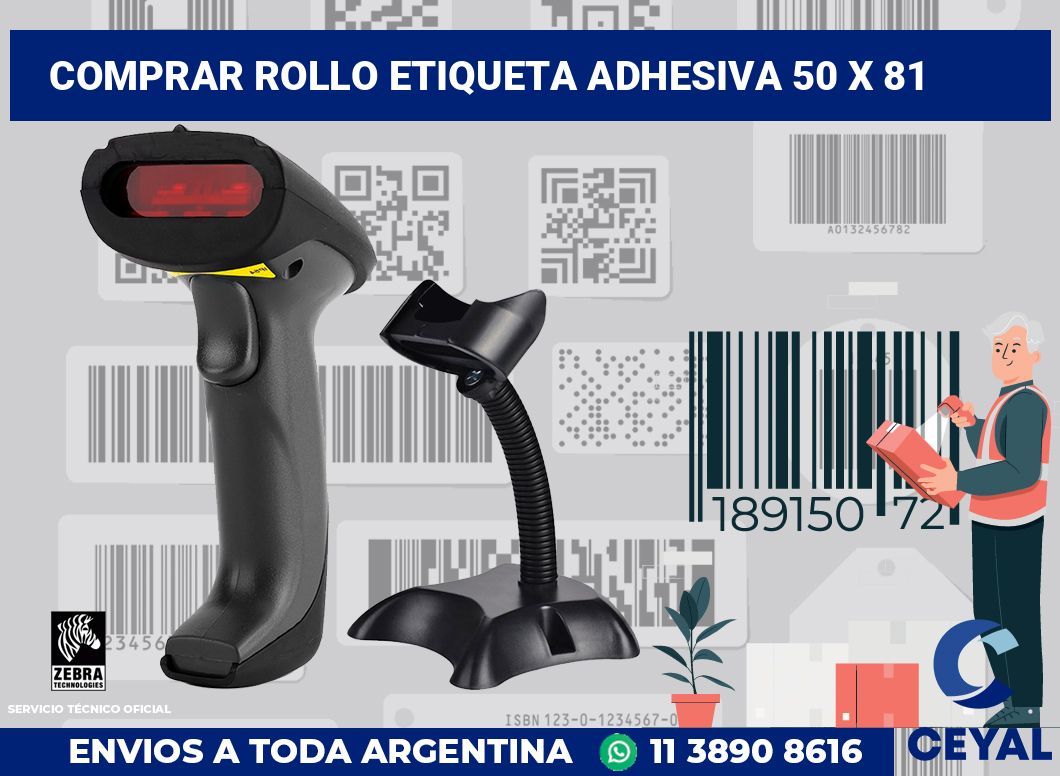 Comprar rollo etiqueta adhesiva 50 x 81
