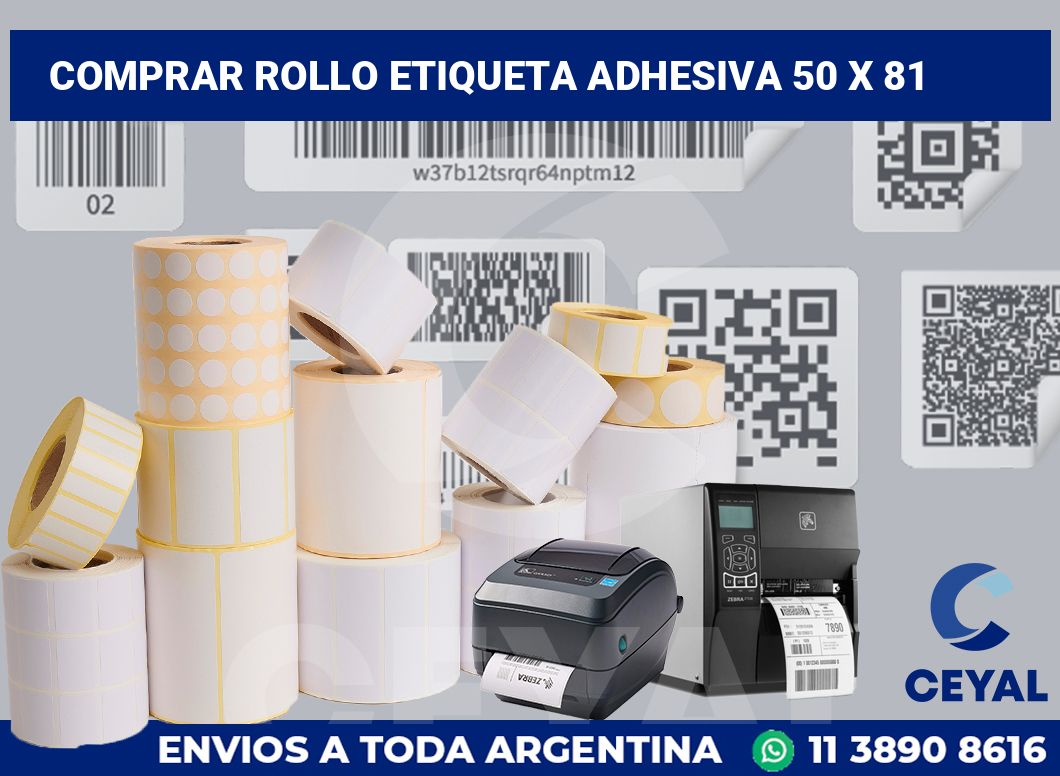 Comprar rollo etiqueta adhesiva 50 x 81