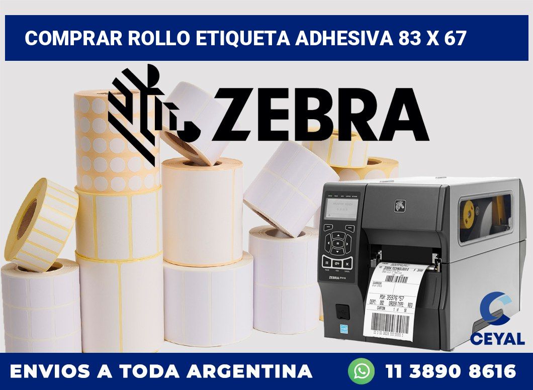 Comprar rollo etiqueta adhesiva 83 x 67