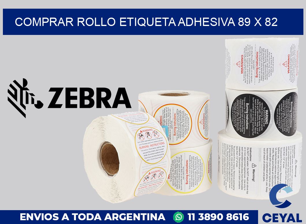 Comprar rollo etiqueta adhesiva 89 x 82
