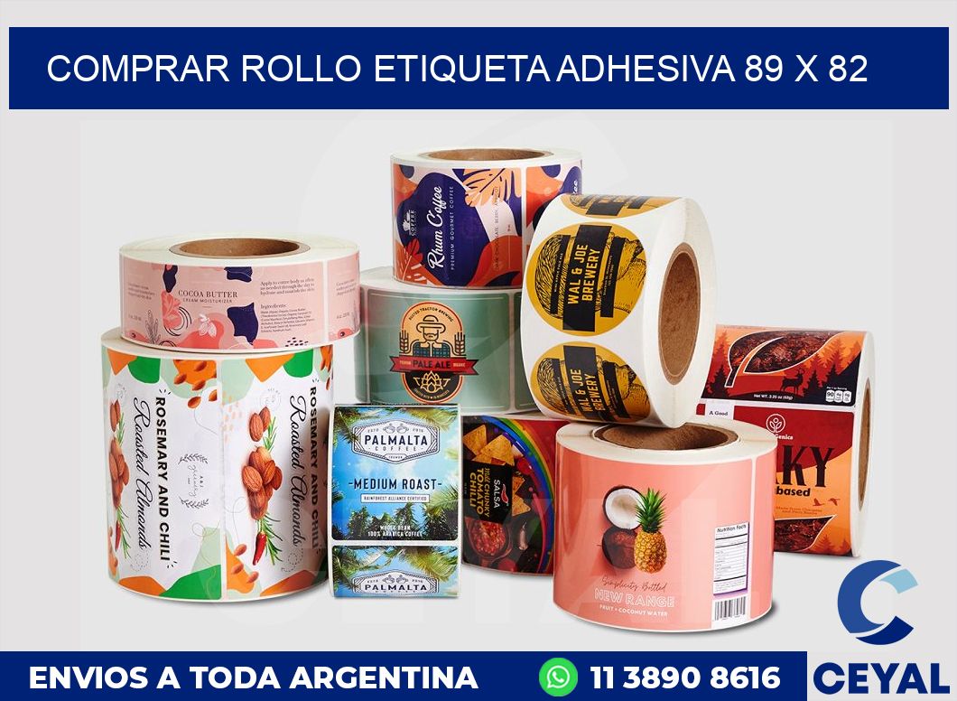 Comprar rollo etiqueta adhesiva 89 x 82