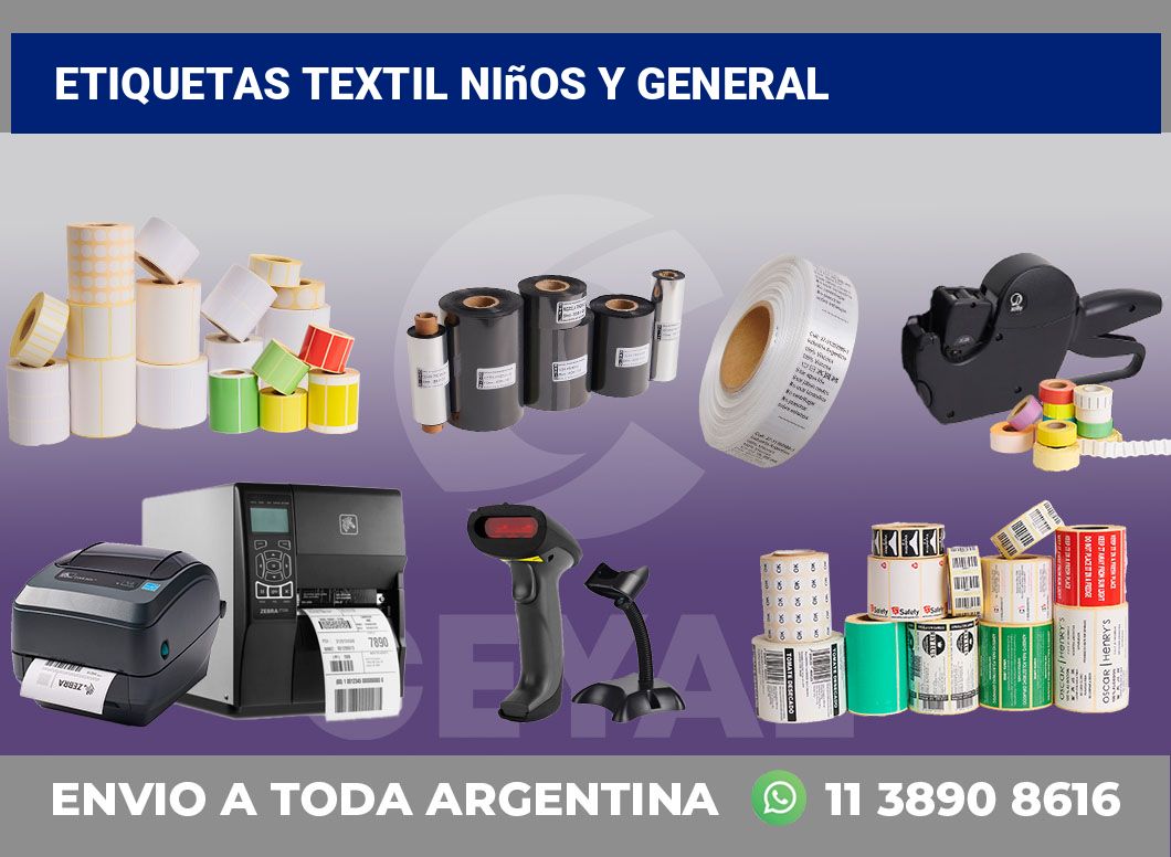 Etiquetas textil niños y general