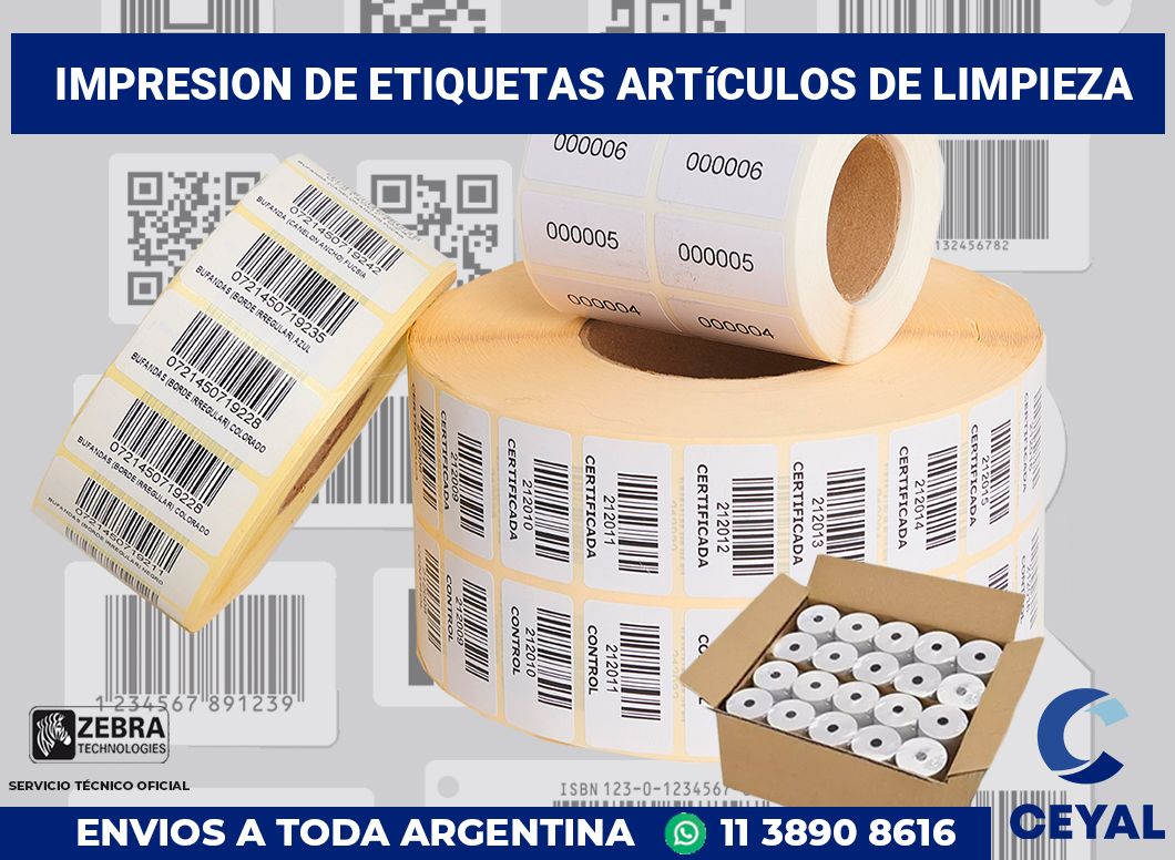 Impresion de etiquetas Artículos de limpieza