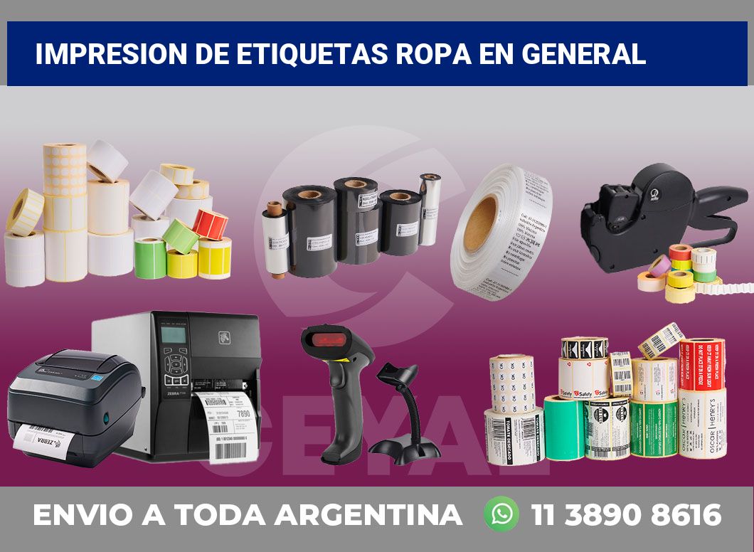 Impresion de etiquetas Ropa en general