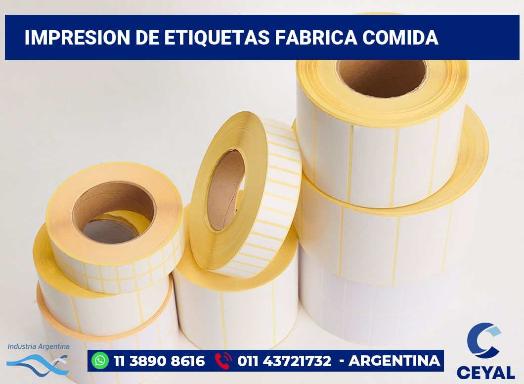 Impresion de etiquetas fabrica comida