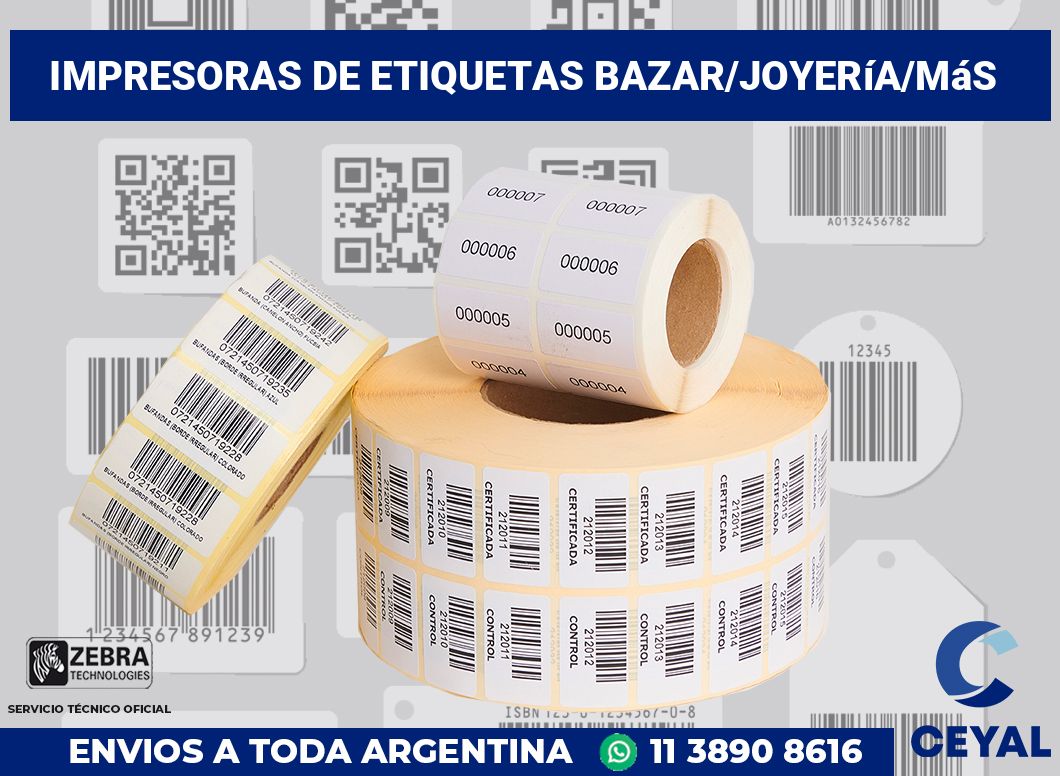 Impresoras de etiquetas Bazar/joyería/más
