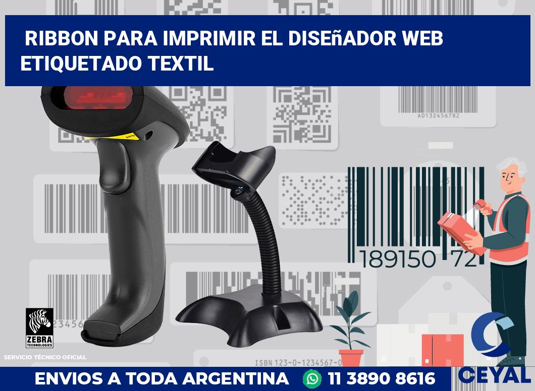 Ribbon para imprimir el diseñador web Etiquetado textil