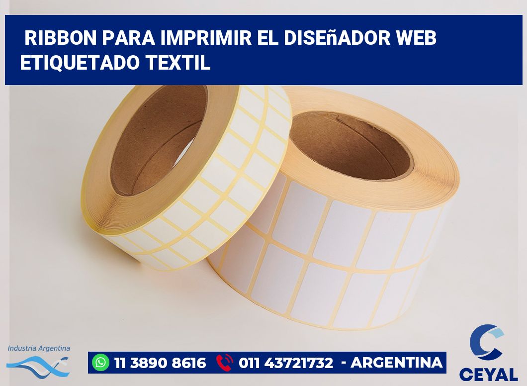 Ribbon para imprimir el diseñador web Etiquetado textil