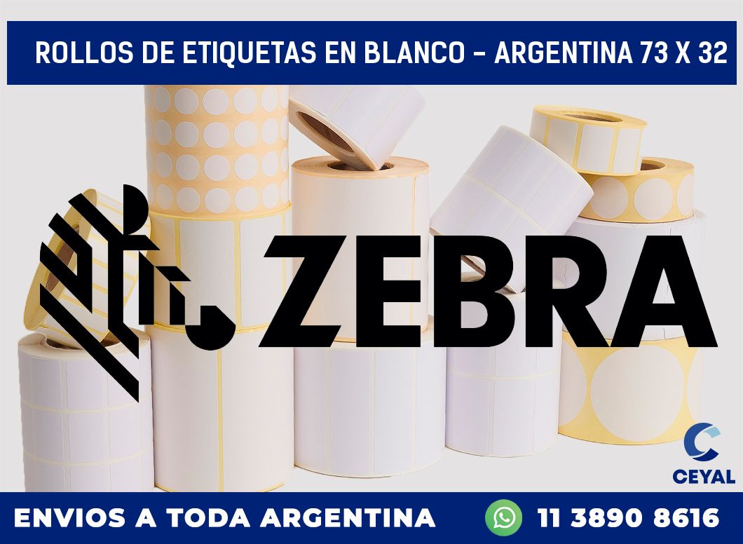 Rollos de etiquetas en blanco – Argentina 73 x 32