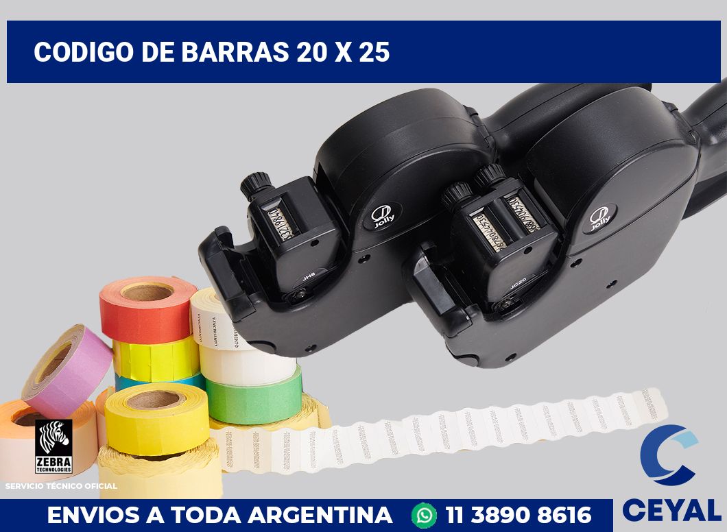 codigo de barras 20 x 25