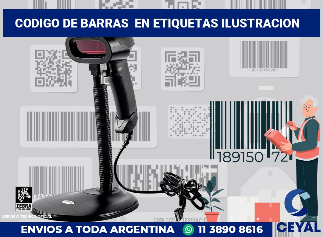 codigo de barras  en etiquetas ilustracion