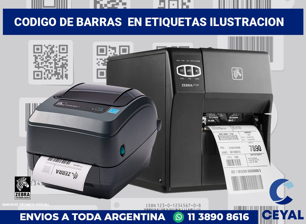 codigo de barras  en etiquetas ilustracion