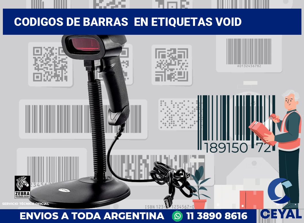 codigos de barras  en etiquetas VOID