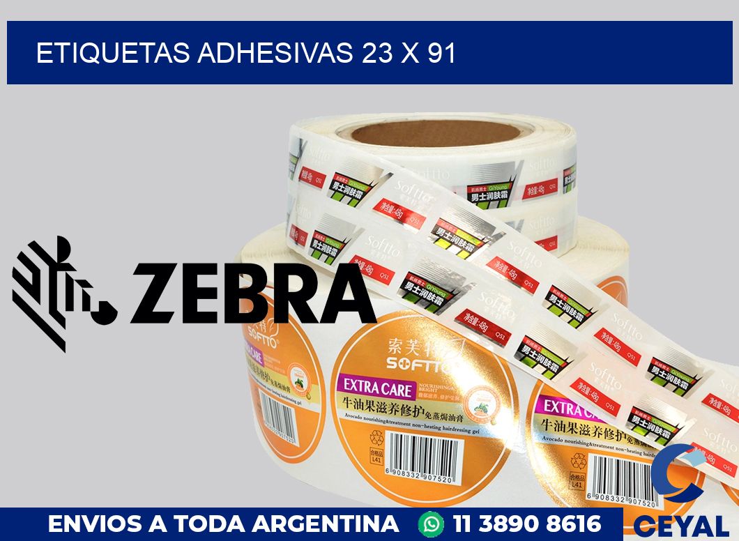 etiquetas adhesivas 23 x 91
