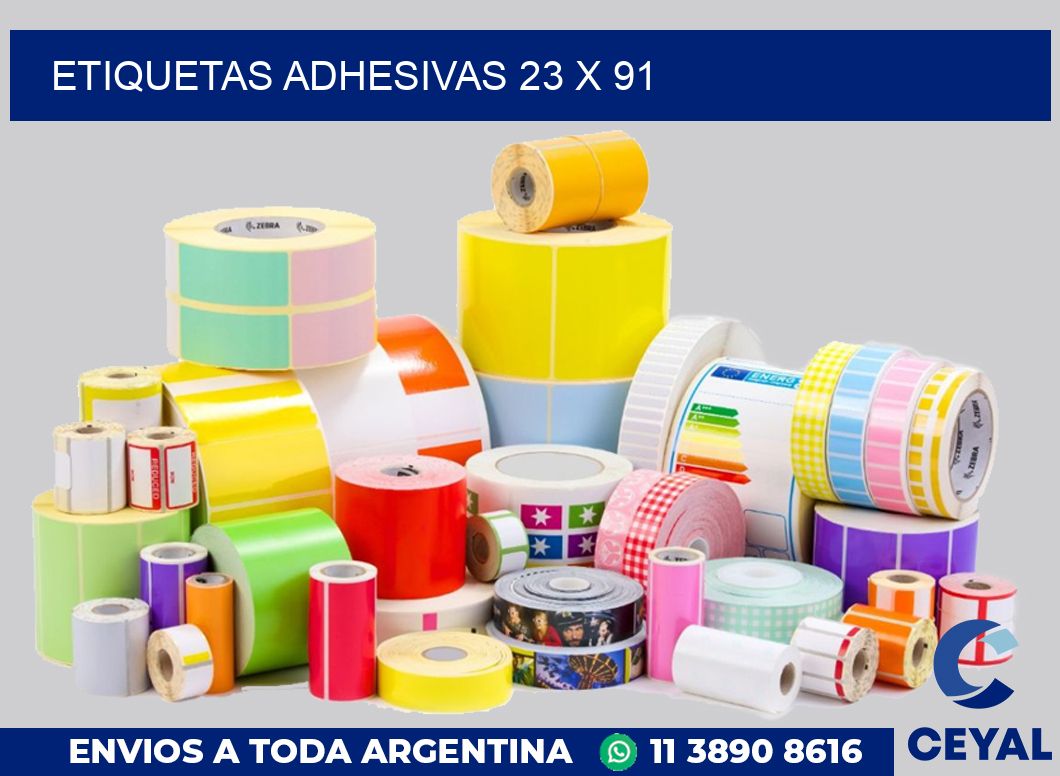 etiquetas adhesivas 23 x 91