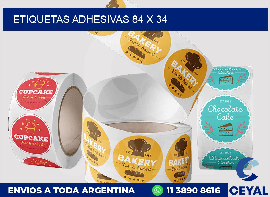 etiquetas adhesivas 84 x 34