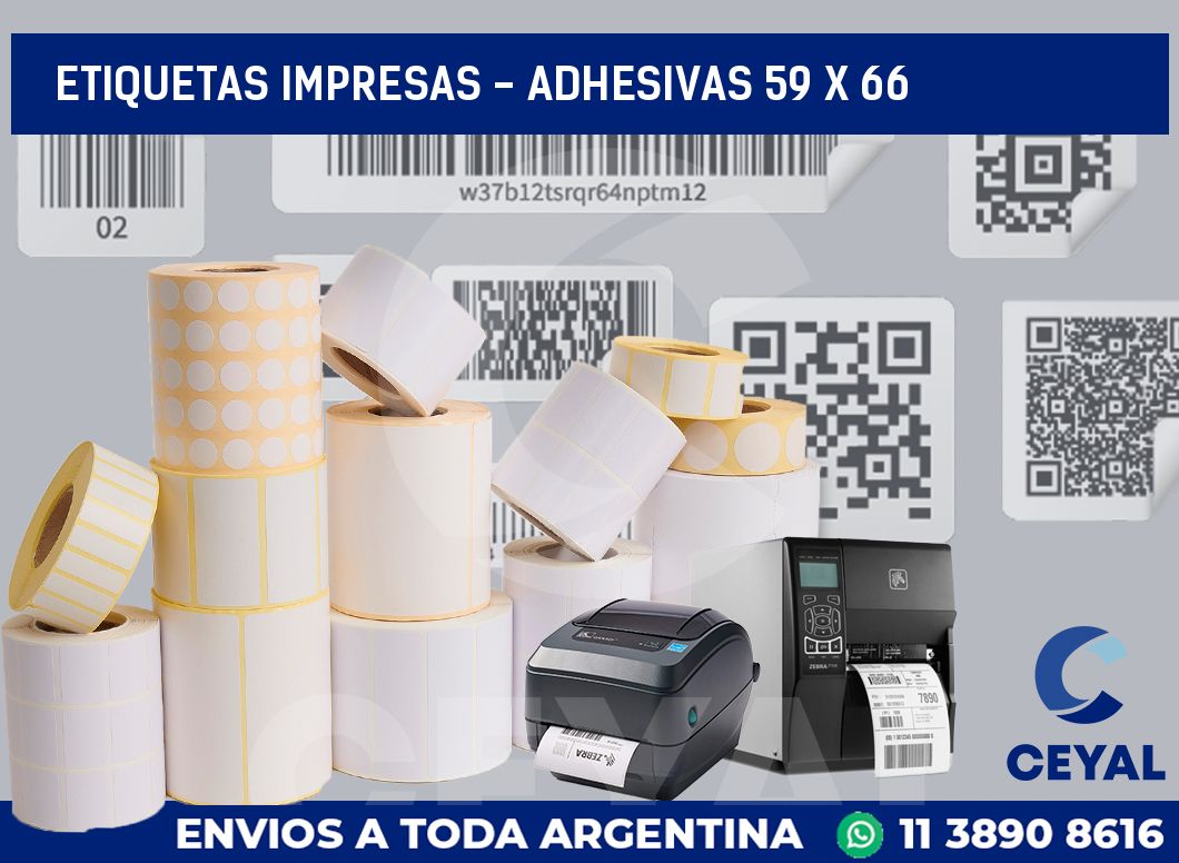 etiquetas impresas – Adhesivas 59 x 66