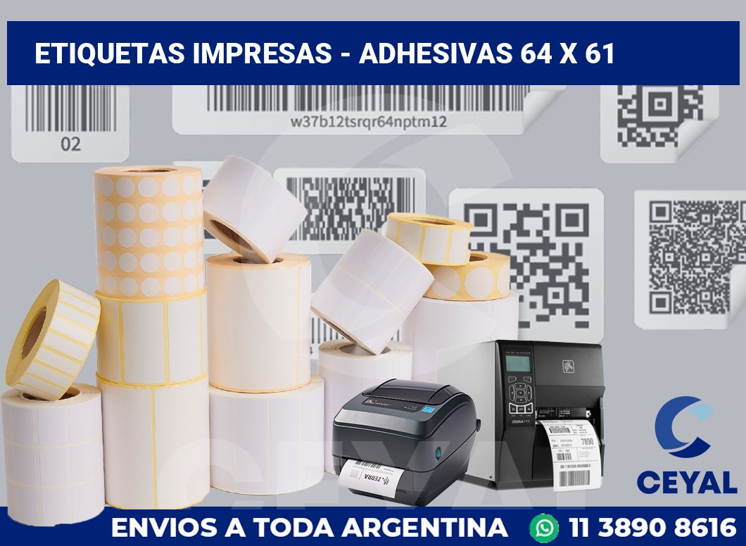 etiquetas impresas – Adhesivas 64 x 61