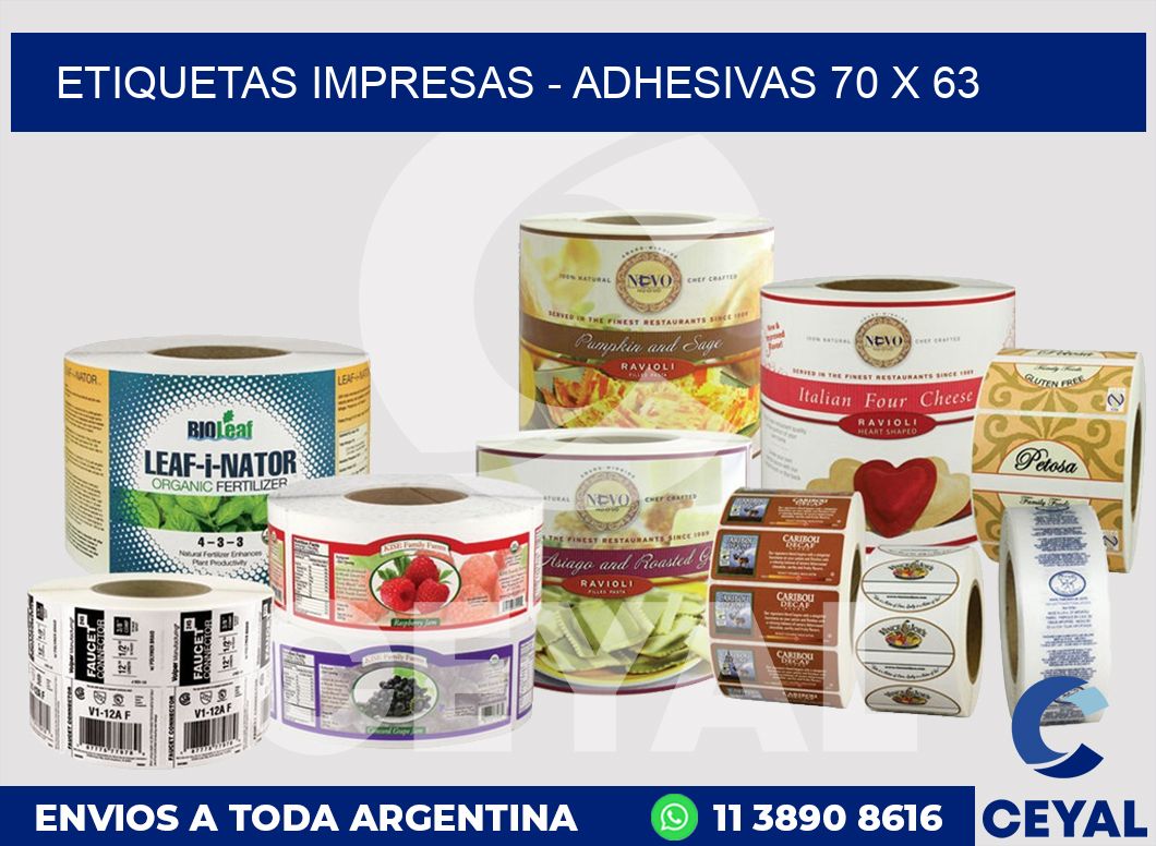 etiquetas impresas – Adhesivas 70 x 63
