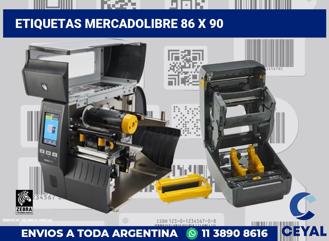 etiquetas mercadolibre 86 x 90