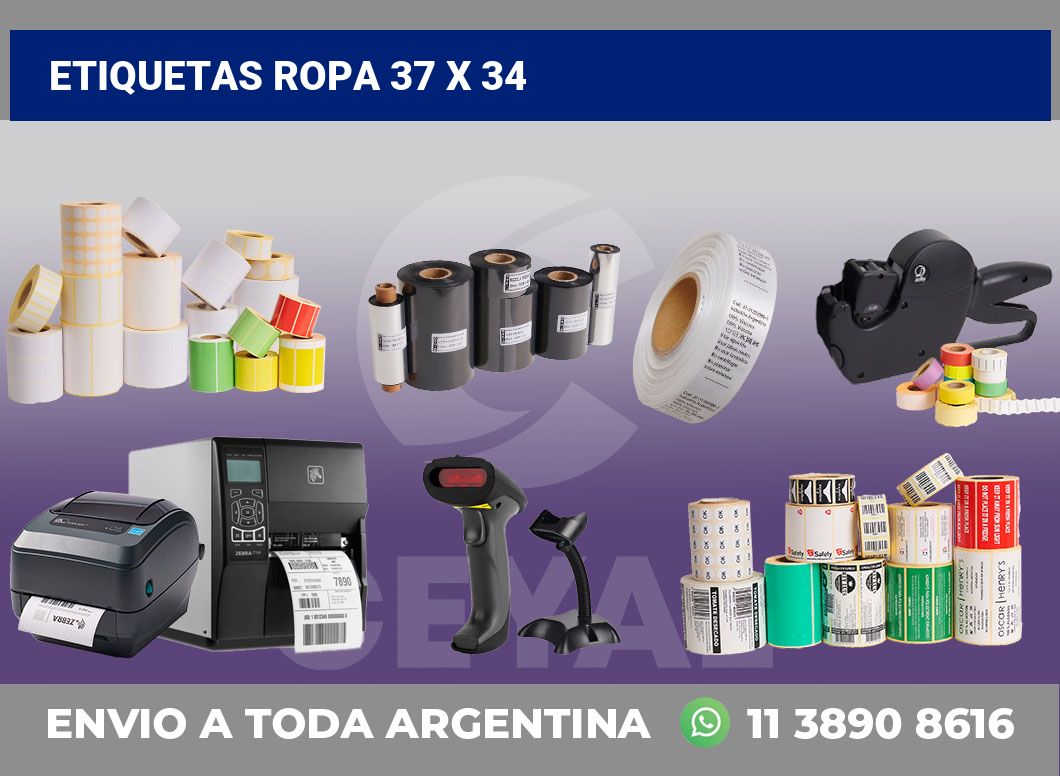 etiquetas ropa 37 x 34
