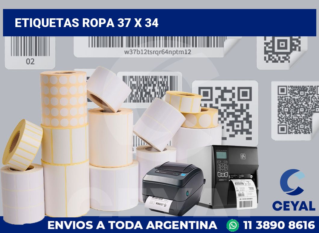 etiquetas ropa 37 x 34