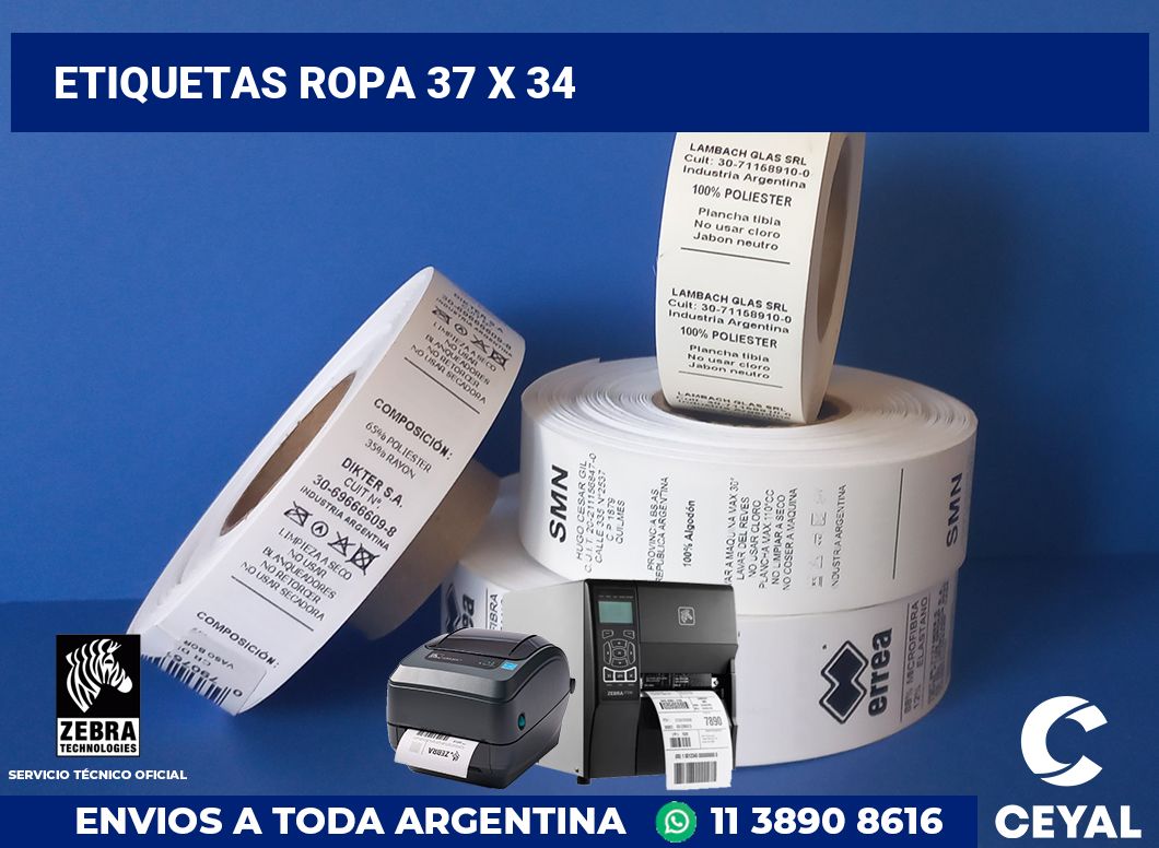 etiquetas ropa 37 x 34