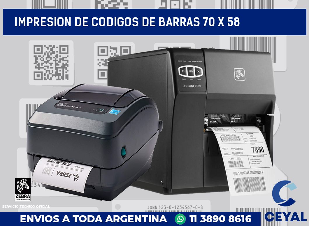 impresion de codigos de barras 70 x 58
