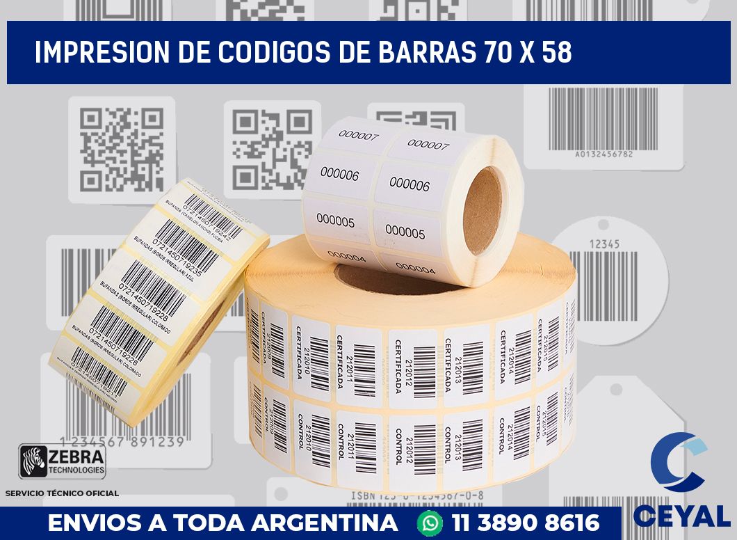 impresion de codigos de barras 70 x 58