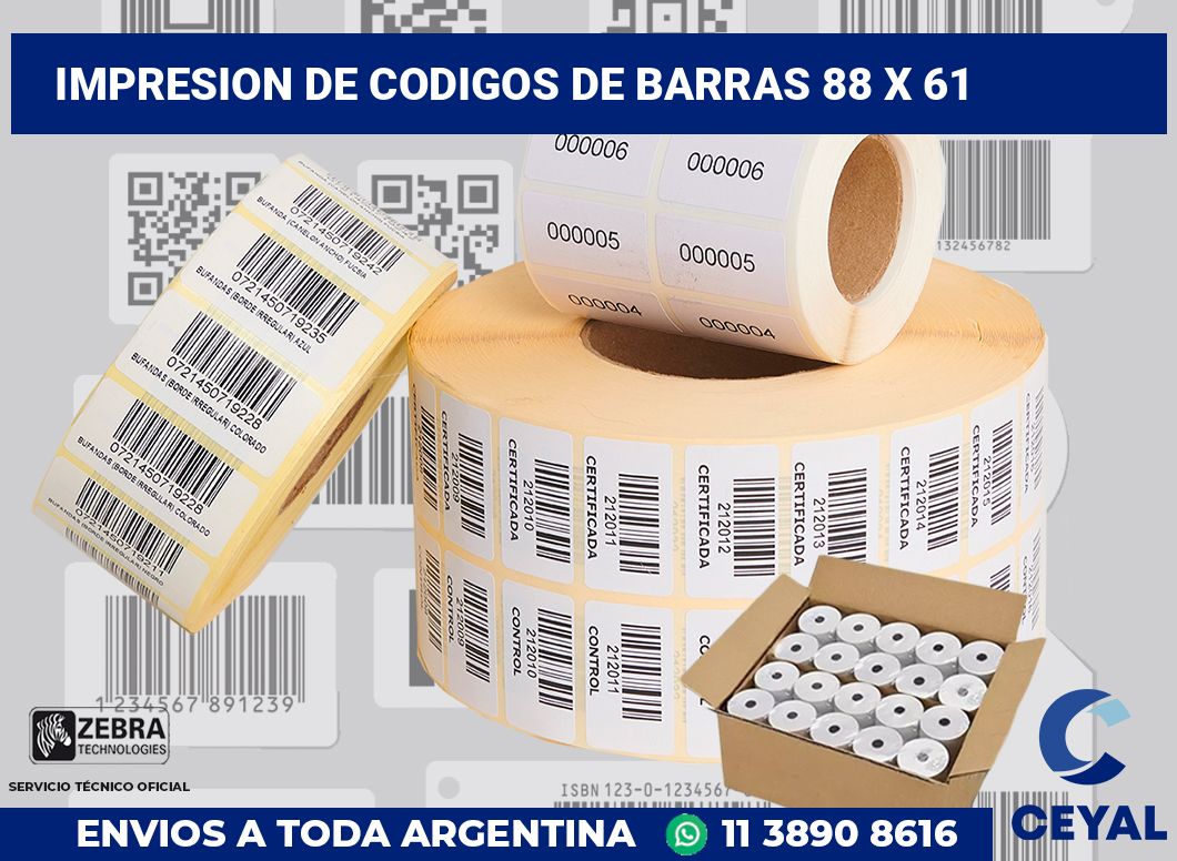 impresion de codigos de barras 88 x 61
